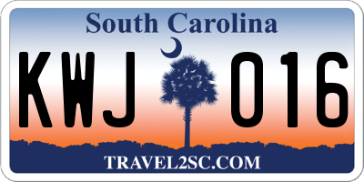 SC license plate KWJ016