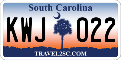 SC license plate KWJ022