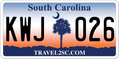SC license plate KWJ026