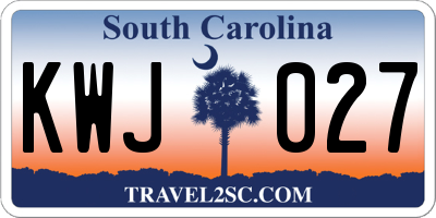 SC license plate KWJ027