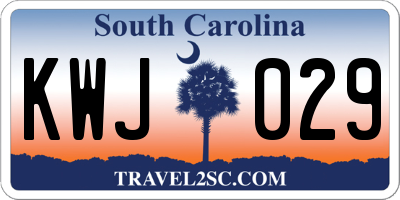 SC license plate KWJ029