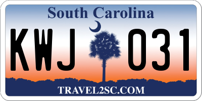 SC license plate KWJ031