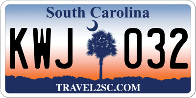 SC license plate KWJ032