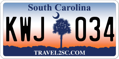 SC license plate KWJ034