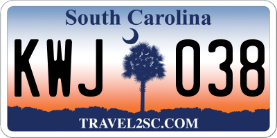 SC license plate KWJ038