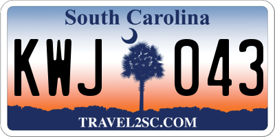 SC license plate KWJ043