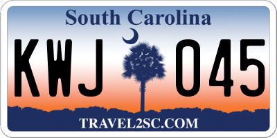 SC license plate KWJ045
