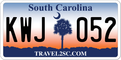 SC license plate KWJ052