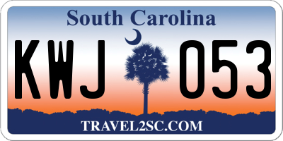 SC license plate KWJ053