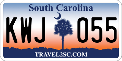 SC license plate KWJ055