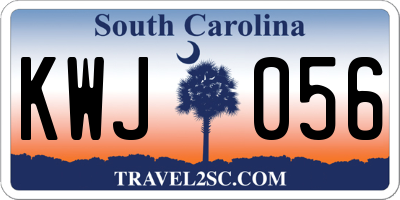 SC license plate KWJ056