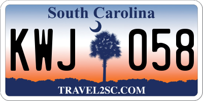 SC license plate KWJ058