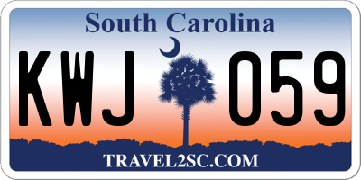 SC license plate KWJ059