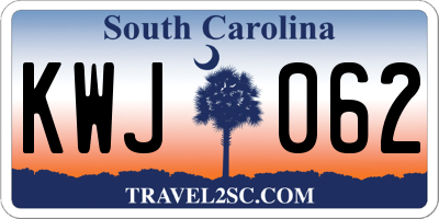 SC license plate KWJ062