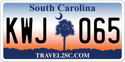 SC license plate KWJ065
