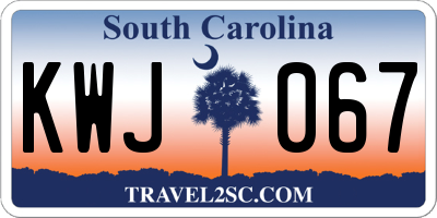 SC license plate KWJ067