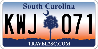 SC license plate KWJ071