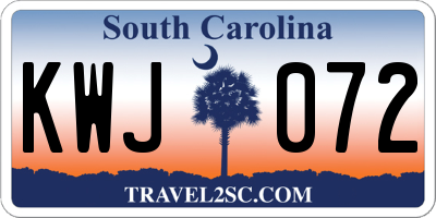 SC license plate KWJ072