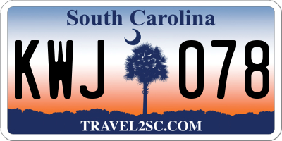 SC license plate KWJ078