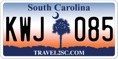 SC license plate KWJ085
