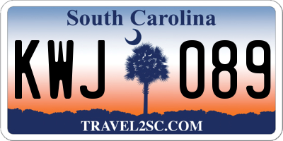SC license plate KWJ089