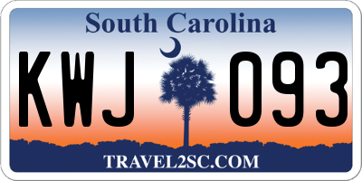 SC license plate KWJ093