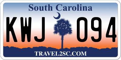 SC license plate KWJ094