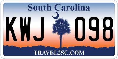 SC license plate KWJ098