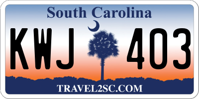 SC license plate KWJ403