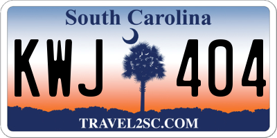 SC license plate KWJ404