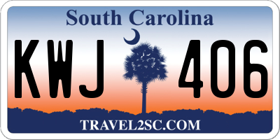 SC license plate KWJ406