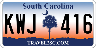 SC license plate KWJ416