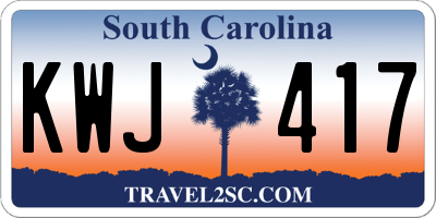 SC license plate KWJ417