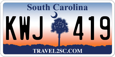 SC license plate KWJ419