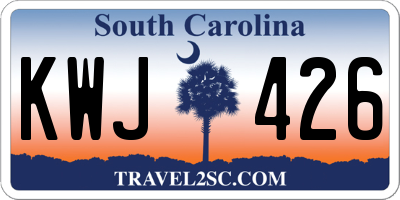 SC license plate KWJ426
