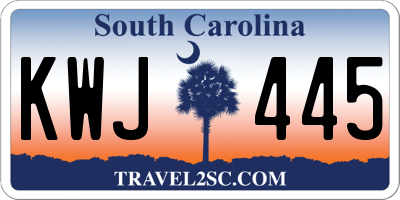 SC license plate KWJ445