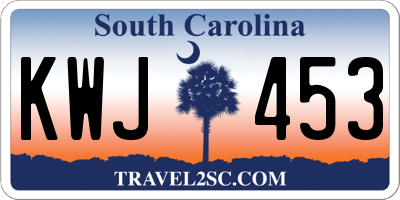 SC license plate KWJ453