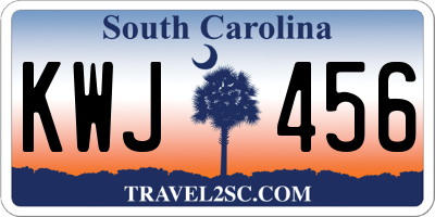 SC license plate KWJ456