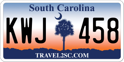 SC license plate KWJ458
