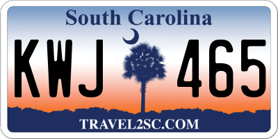SC license plate KWJ465