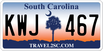 SC license plate KWJ467