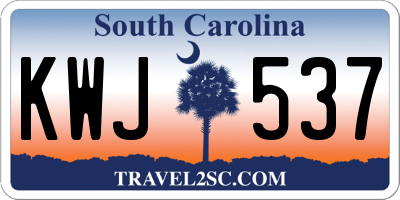 SC license plate KWJ537