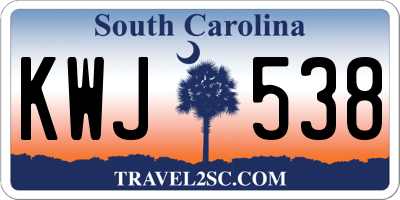 SC license plate KWJ538