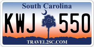 SC license plate KWJ550