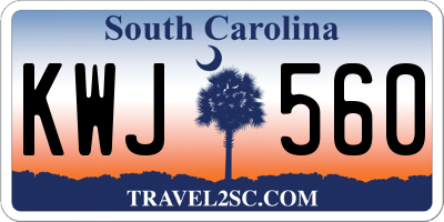 SC license plate KWJ560
