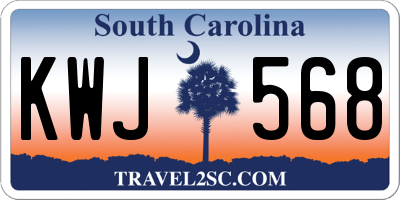 SC license plate KWJ568