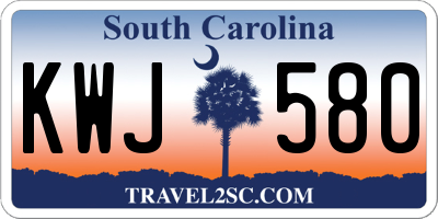 SC license plate KWJ580