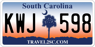 SC license plate KWJ598