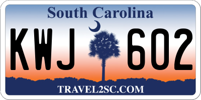 SC license plate KWJ602