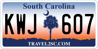 SC license plate KWJ607